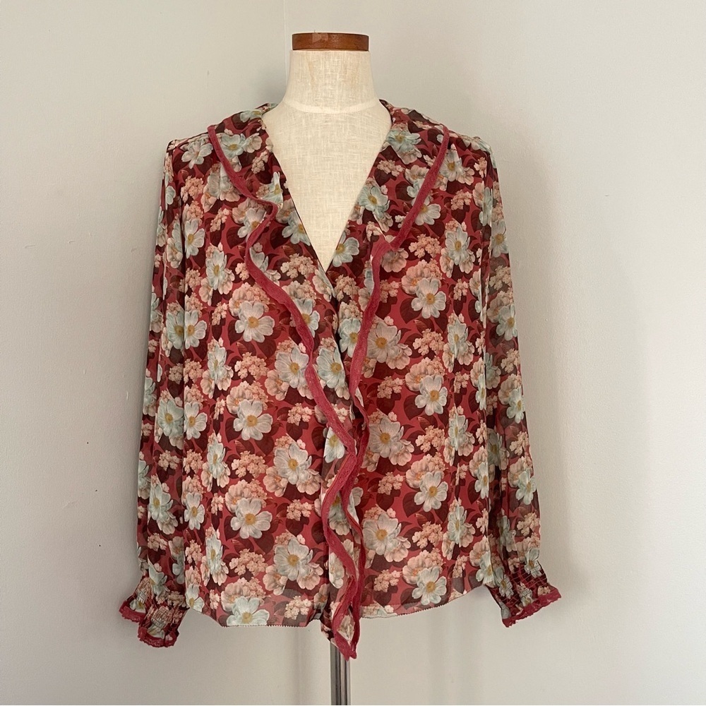 Aritzia Wilfred Eden floral blouse size Small preowned